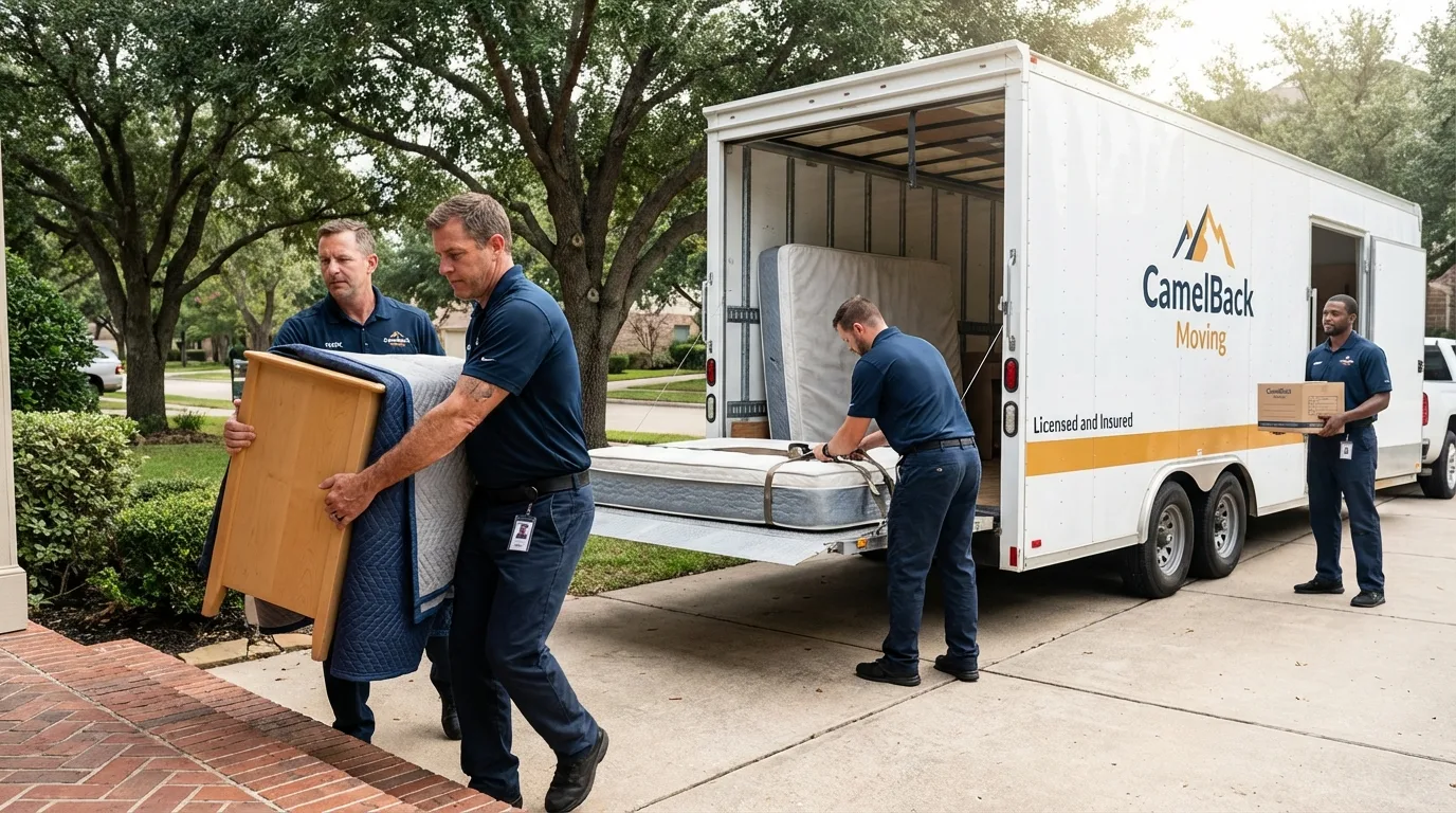 Crew loading residential truck for cross-state move from Greenwood, MS